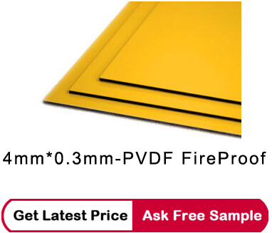 yellow PVDF fireproof acp panel latest price