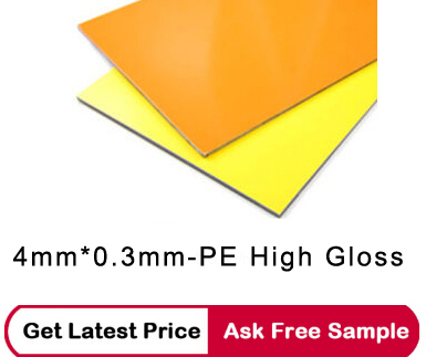 Yellow High gloss aluminum composite panel price